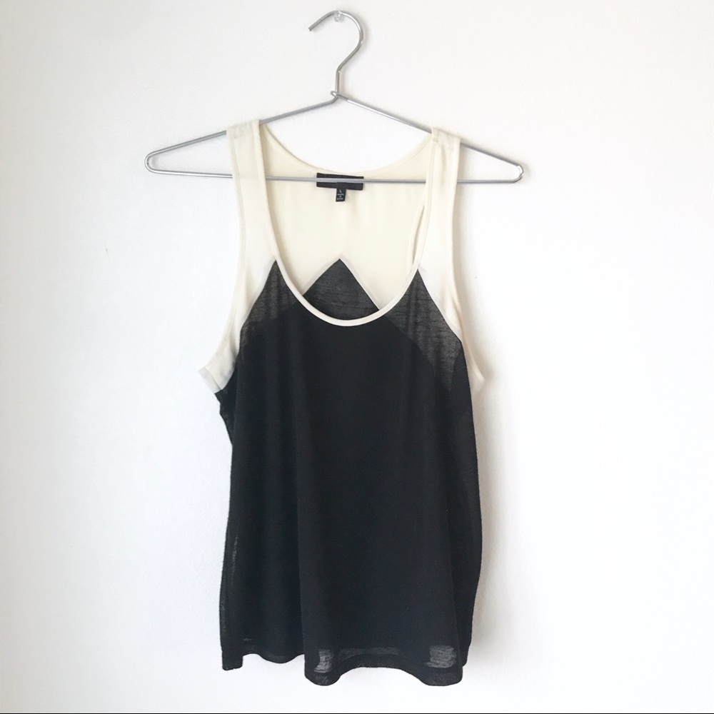 ✨BLACK TANK W CREAM TRIM✨